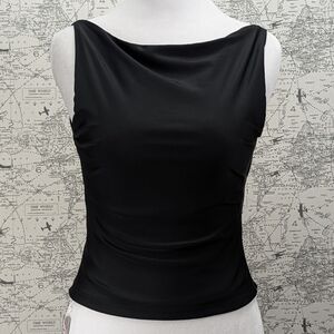 NWT Missguided High Neck Black Tank Top Size XS